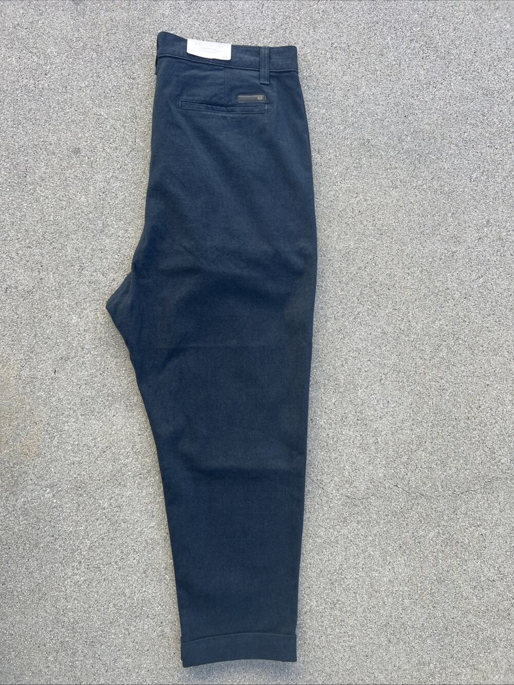 AG Adriano Goldschmied The Rutger Relaxed Pleated Crop Pants Blue Men’s Size 38